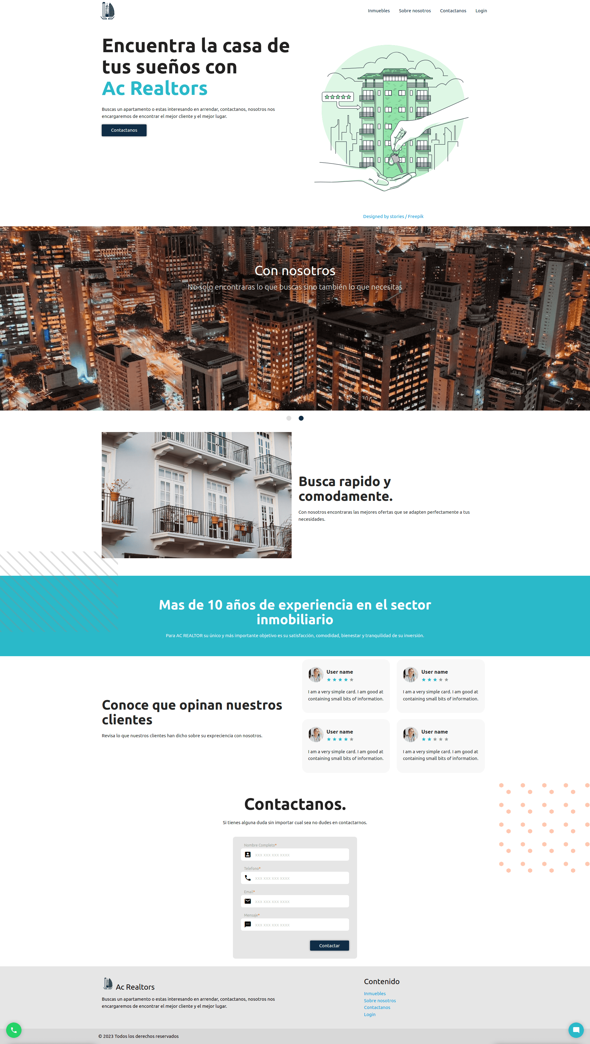 Imagen tomada del home de la pagina web (AC Realtors)